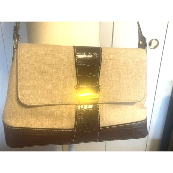 Vintage‎ Etienne Aigner Purse Canvas and Leather Shoulder Bag - Picture 2 of 10